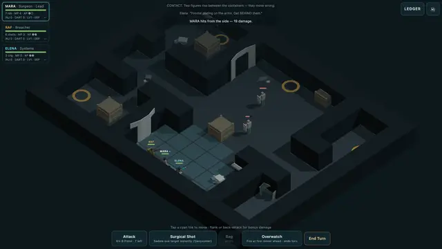 Mara hits from the side for bonus damage